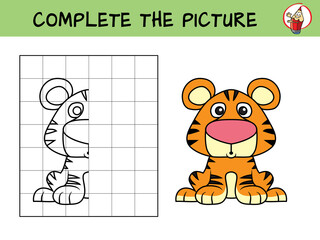 Complete the picture of a tiger