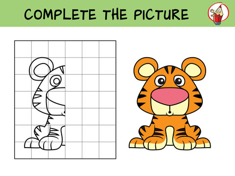 Complete the picture of a tiger
