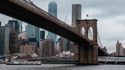 The New York Financial District and Lower Manhattan with Brooklyn Brdige