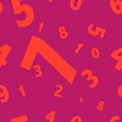 Vector seamless pattern for school with colours numbers