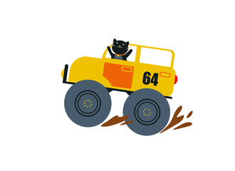 toy car, vector illustration on a white background