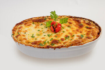 torta alimento forno carne seca batata queijo cozinha gastronomia