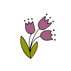 Meadow flower. Tulip. Bell. Flower. Plant. Wild flower. Ethnoscience. Doodle. Vector. Drawn by hand. Sketch.