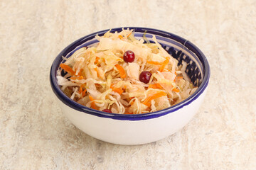 Fermented cabbage - sauerkraut in the bowl