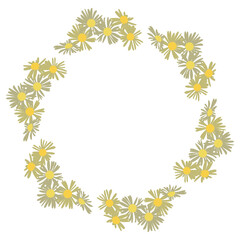 Vector flower wreath composition. Floral frame for greeting, invitation, postcard design.
