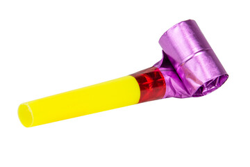 Party whistle horn noisemaker isolated on the white background