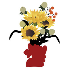 Vector floral composition. Floral bouquet for greeting, invitation, card design, website, decorator