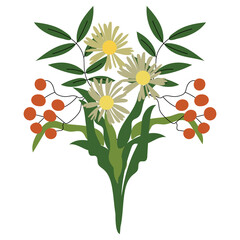 Vector floral composition. Floral bouquet for greeting, invitation, card design, website, decorator