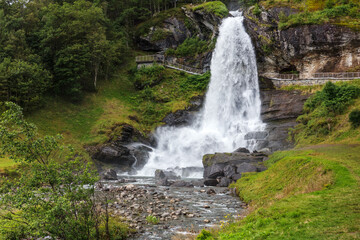 Fototapeta na wymiar Steinsdalsfossen - gorgeous waterfall in Norway