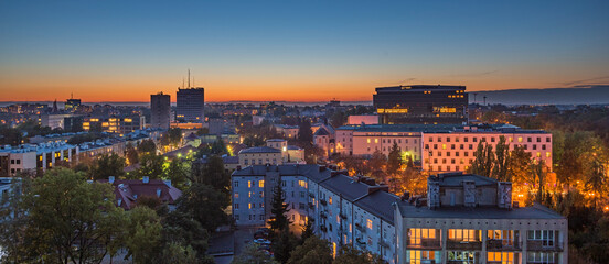 Widok Lublin zachód słońca