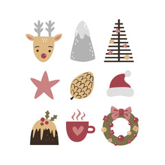 Christmas collection with traditional Christmas symbols and decorative elements.