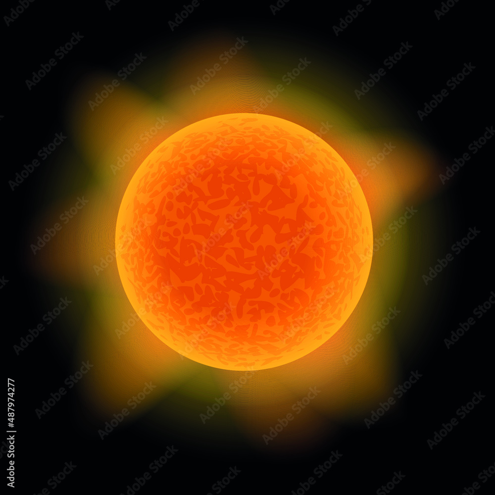 Wall mural main sequence star, yellow dwarf, vector illustration of space