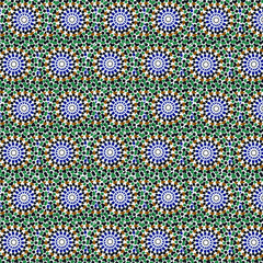 Moroccan mosaic seamless disintegration template based on geometric Amazigh Arabic Islamic mosaic design. Tile repeating vector border. Abstract illustration background template.