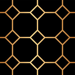 Golden seamless pattern on a black background