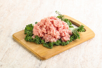 Raw pork minced meat for cooking