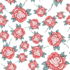 Abwaschbare Fototapete Watercolor seamless pattern with floral bouquets. Vintage botanical illustration. Elegant decoration for any kind of a design. Fashion print with colorful abstract flowers. Watercolor texture.  © Natallia Novik