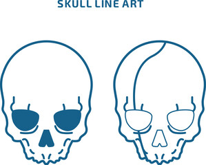 Skull line art