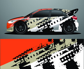 Rally car decal graphic wrap vector, abstract background