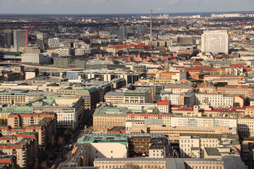 Naklejka premium Berlin-Mitte aus der Luft; Blick entlang der Wilhelmstraße nach Norden