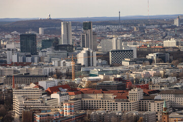 Berlin aus der Luft; Panorama der City-West, Blick über den Bendlerblock nach Westen - obrazy, fototapety, plakaty