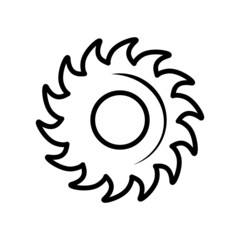 Saw Blade Icon Vector Illustration in Trendy Flat Style Design