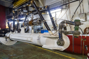 A pulling head of a pipeline being push inside a pipe tunnel for pipelay activity at offshore oil field