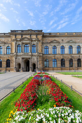 18th century baroque Zwinger Palace, view on Semper Gallery, Dresden, Germany