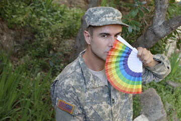 Proud army soldier representing diversity