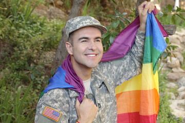 Proud army soldier representing diversity