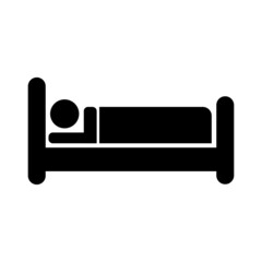 Illustration of bed icon on white background