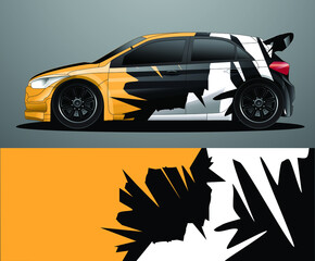 Rally car decal graphic wrap vector, abstract background