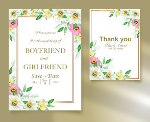 Elegant floral template wedding card