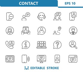 Contact Icons. Contact Us, Communication Icon
