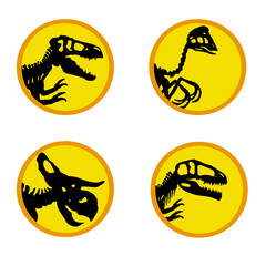jurassic animals sekeleton suitable for dinosaurs themed illustration