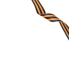 Obraz na płótnie Canvas Black and orange ribbon of the Order of Saint George isolated on white background