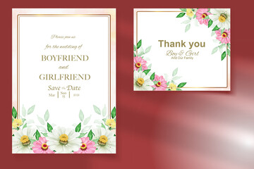 Elegant floral template wedding card