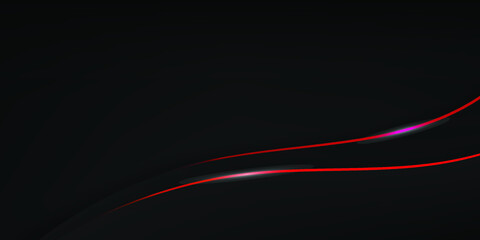 Abstract black background and red light line