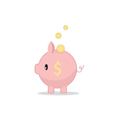 Piggy bank simple vector illustration in flat linework style

