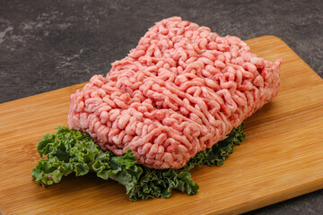 Raw pork minced meat for cooking