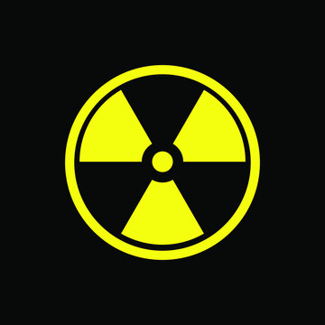 Icon of radioactive danger and chemical waste contamination. Vector illustration.