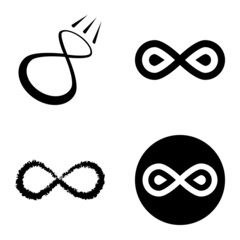 Infinity Flat Icon Set Isolated On White Background