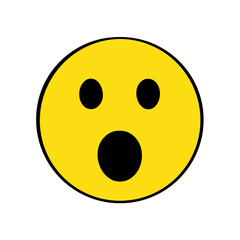 Face emoji with open mouth. Isolated. Vector. Cartoon