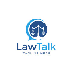 creative chat law firm logo design vector.