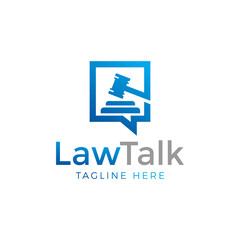 creative chat law firm logo design vector.