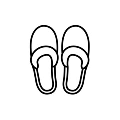 Slippers line icon, vector outline logo isolated on white background