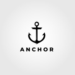 Anchor vector logo icon Nautical maritime sea ocean boat illustration symbol