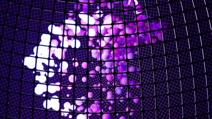 Shiny globes behind mesh 4K UHD 3D illustration