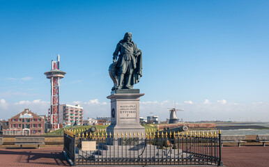 The statue of Michiel de Ruyter is located on Boulevard de Ruyter in his birthplace Vlissingen, in...