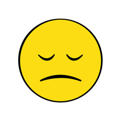 Disappointed face emoji. Isolated. Vector. Cartoon