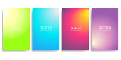 Colorful Gradient Background Set For Simple Poster Flyer Backdrop Banner